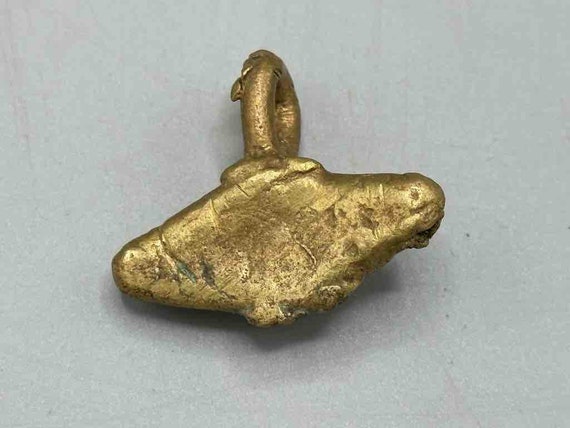 Unique Janus 2-Face African Brass Pendant - Ghana - image 3