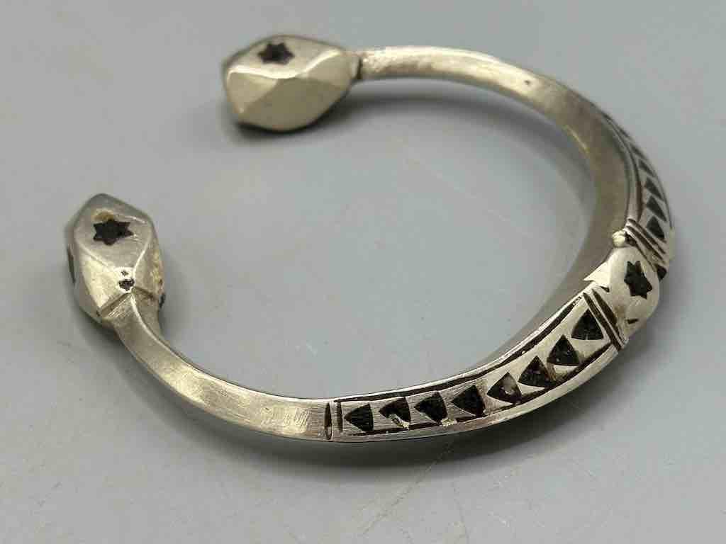 Heavy Tuareg Coin Silver Inlaid Bracelet - Etsy