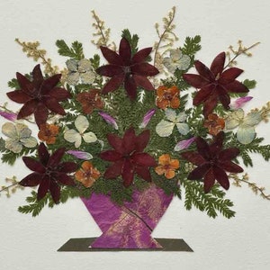Handmade Pressed Dried Real Flower Greeting Card - Floral Arrangement