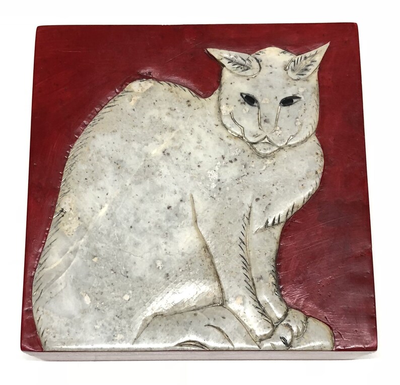 Cat Stone Trinket Decor Box