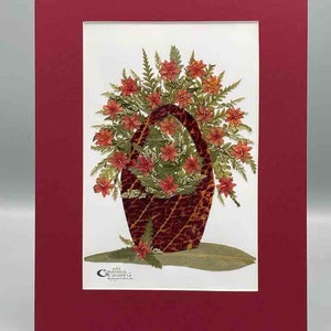 Collage enmarcado de flores reales prensadas y secas hechas a mano: ramo floral