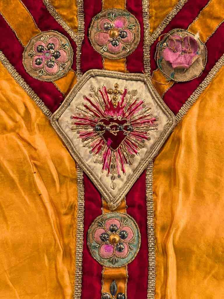 Antique Vietnamese Catholic IHS Design Authentic Ecclesiastical Cloth ...