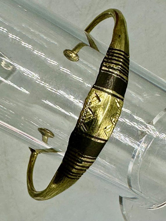 Tuareg Double Bar Inlay Multiple Stripe Etched Ce… - image 2