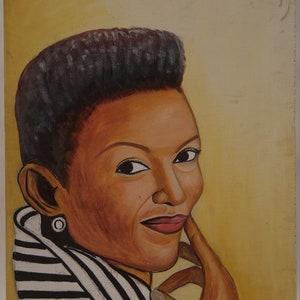 Cartel publicitario original auténtico de arte africano vintage de gran tamaño con retrato de Togo