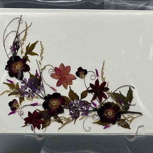 Handmade Pressed Dried Real Flower Greeting Card - Floral Corner