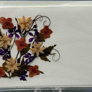 Handgemaakte geperste gedroogde echte bloem kleine cadeaukaart - Floral Corner
