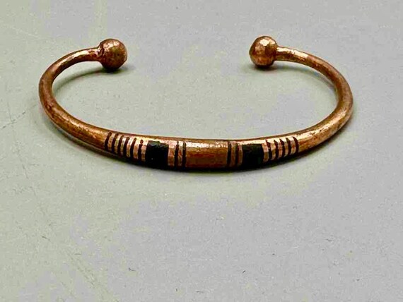 Tuareg Double Bar Multiple Stripe Inlay Copper Br… - image 3