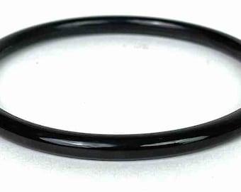Single Thin African cow horn bangle, darker shades