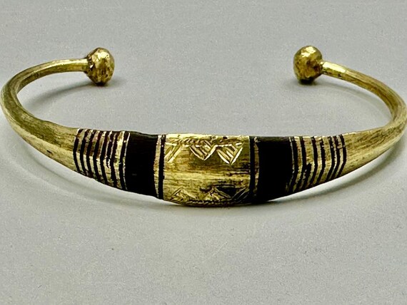 Tuareg Double Bar Inlay Multiple Stripe Etched Ce… - image 4