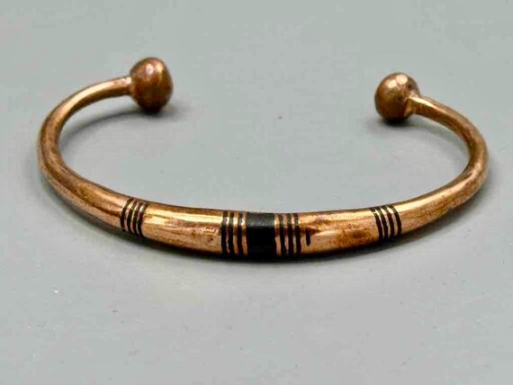 Tuareg Single Bar Multiple Stripe Inlay Copper Br… - image 3