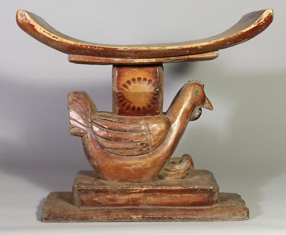 オリジナル本物ヴィンテージアフリカンファンテチキンウッドスツール