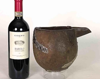 Vintage Wooden Tshi Vessel Cup from Congo, Africa | 9"