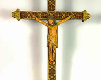 A very Large Antique French-Vietnamese Catholic Crucifix