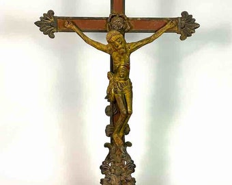 A very Large Antique French-Vietnamese Catholic Crucifix