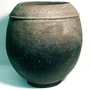 Vintage Nupe Water Jar Old Pottery - Nigeria