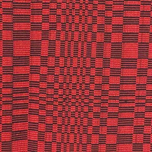 Geometric Long Narrow Textile Table Runner - Red/Navy