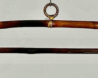 Bamboo Textile Hanger for 12" Wide Tapestry - Detachable Lower Bar Style