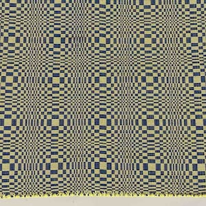 May include: A woven fabric with a checkered pattern in shades of yellow and blue.