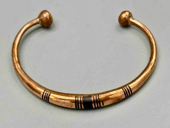 Tuareg Single Bar Multiple Stripe Inlay Copper Br… - image 2