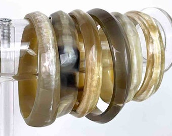 Irregular shape African cow horn bangle, assorted shades