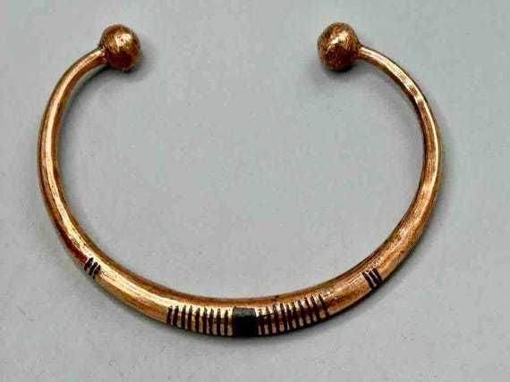 Tuareg Single Bar Multiple Stripe Inlay Copper Br… - image 2