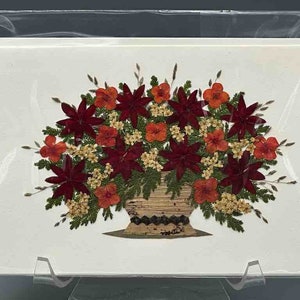 Handmade Pressed Dried Real Flower Greeting Card - Floral Arrangement