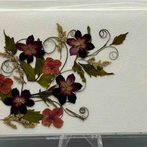 Handgemaakte geperste gedroogde echte bloem kleine cadeaukaart - Floral Corner