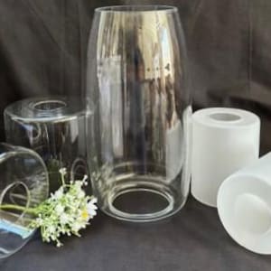 Vintage-Replacement-Variety Tall Clear Glass Lamp Shade-Frosted Glass-Modern or Traditional Style Lamp Lighting-Home Decor