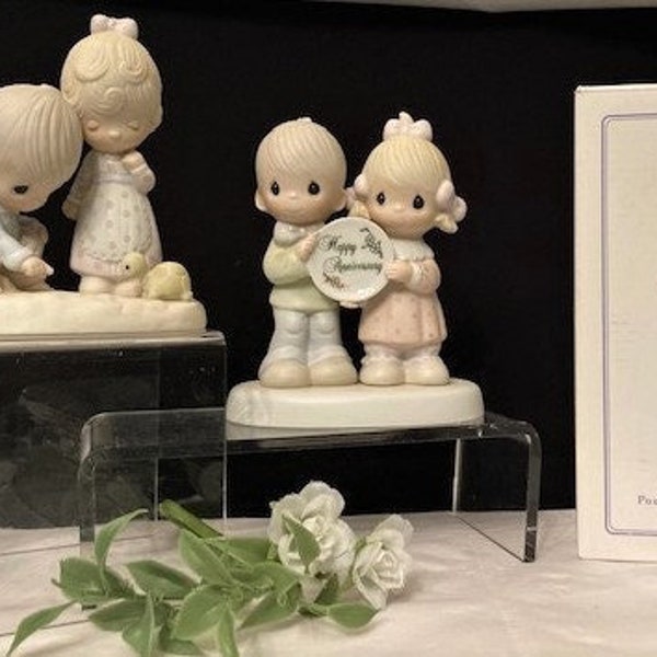 Vintage Precious Moments Collection Variety Anniversary & Thou Art Mine Precious Moments Figurine and Cross- Collectible-Home Decor