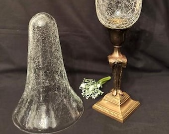 Vintage Ram Heads aus massivem Messing Kerze / Kerzenhalter Lampe Crackle Glas Lampenschirm-Ersatz Crackle Glaskegel Kerzenhalter-H Decor