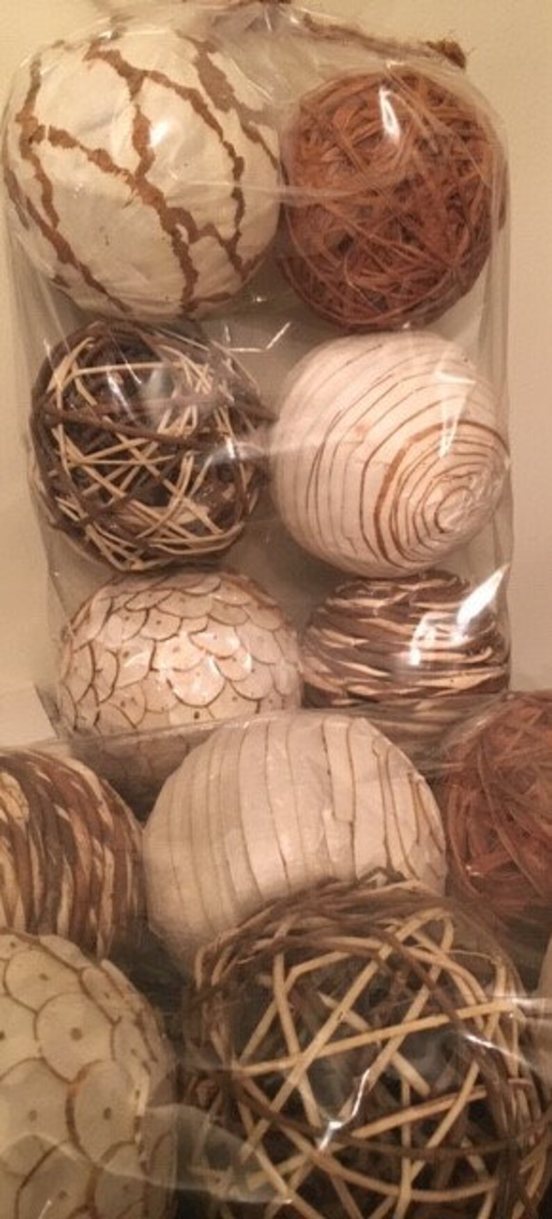 Assorted 6 Pack Wicker Rattan Ball Vase Filler Floral Etsy