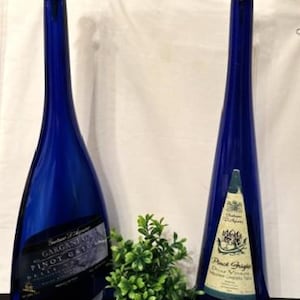 Vintage Variety Tom Hög Koboltblå Vinflaskakaraff med Vinpropp "Gaetano D'Aquino Pinot Grigio Delle Venezie"