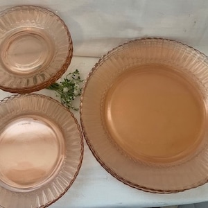 Vintage Radiance Pink by Forte Crisa Mexico Ribbed Plates Collection -Dinner Plates-Salad Plates & Saucer-Made in Mexico