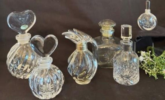 Vintage Variety Size Style Assorted Empty Crystal Perfume Bottles