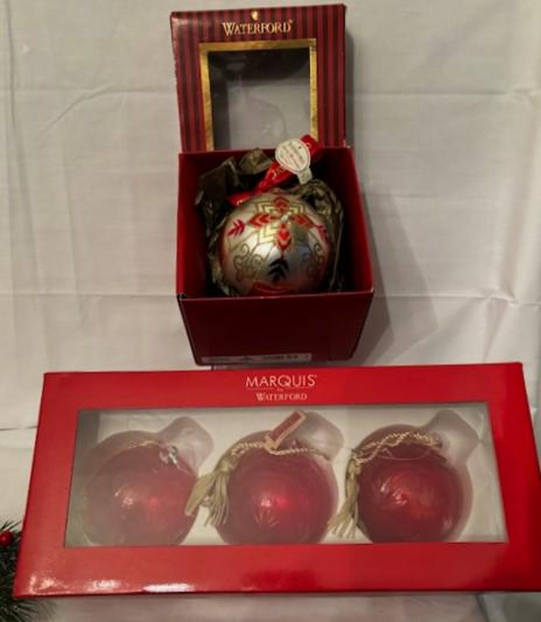 Vintage Waterford Elements Star Ball Holiday Heirlooms Ornament & Set ...