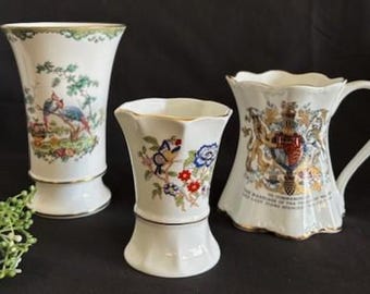 Vintage SPODE Bone China Bud Vase-England-Royal Tara Fine bone China Small Vase-Brosnic Bone China Princess of Wales Mug/Cup -Collector