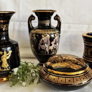 adis ギリシャ陶器 24K 金彩 ハンドメイド 花瓶 花器 壺 - メルカリ