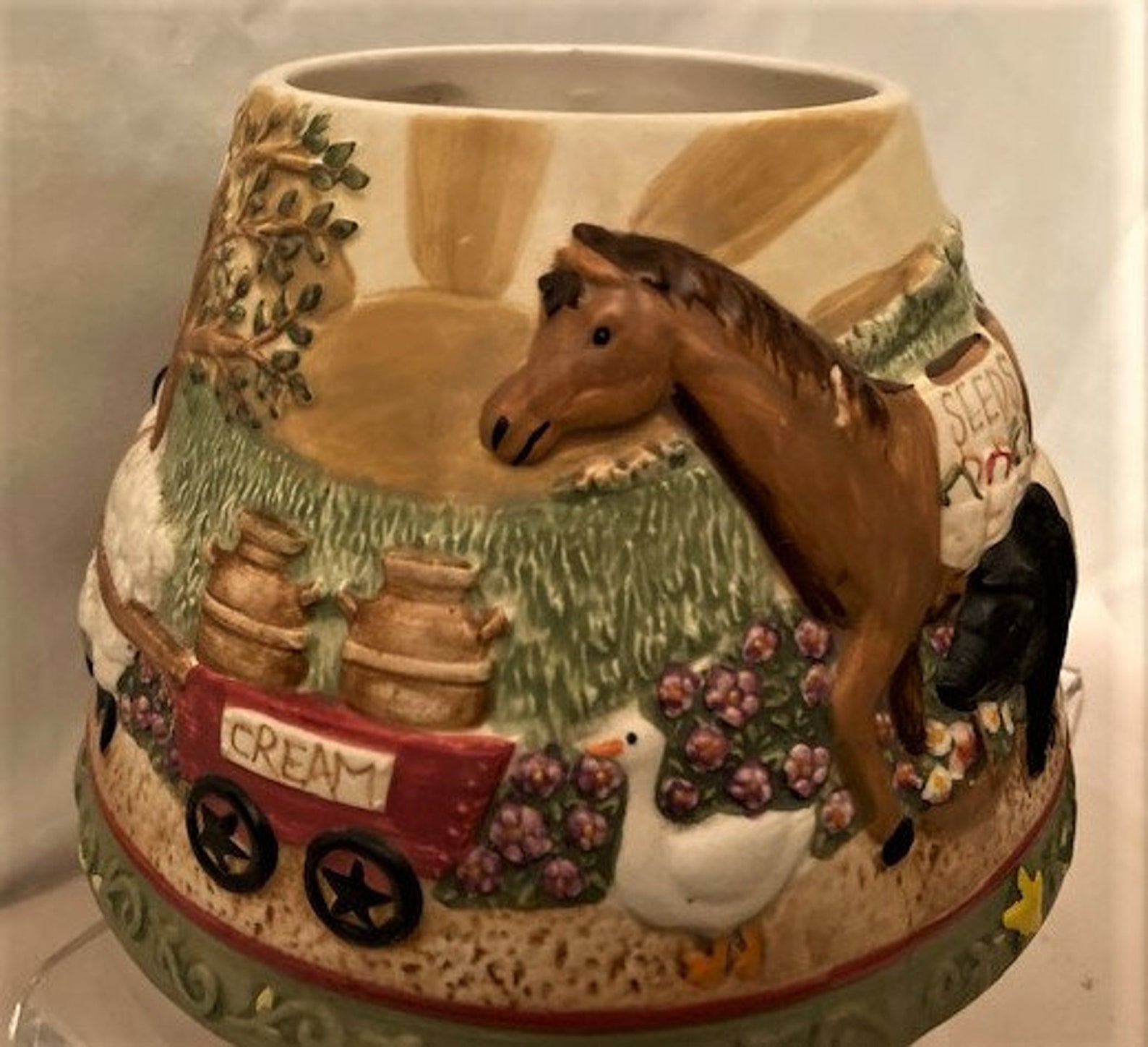 Vintage Yankee Candle Shade with Mosaic Glass Yankee Ceramic Etsy