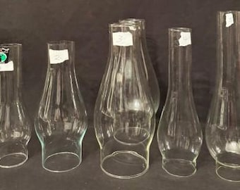 Vintage Replacement Variety and Rare Size and Style Glass Hurricane Shade Chimney Shade Candle- Oil Lamp Globe-Clear Glass-Home Decor