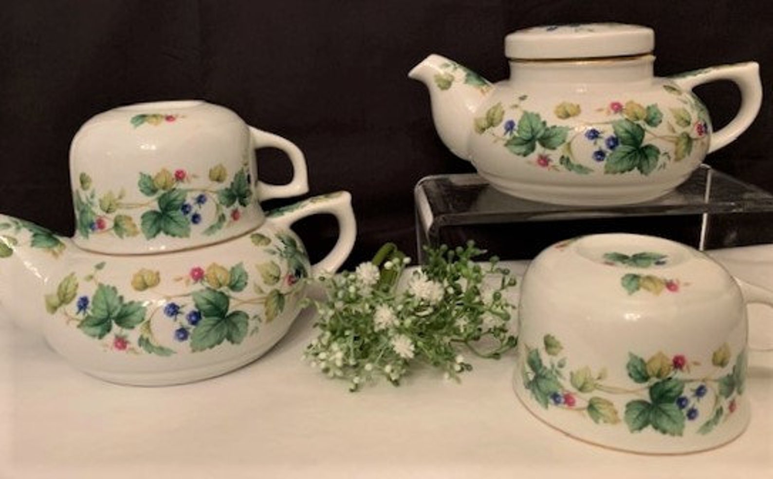 Vintage Tea for One Teapot With Cup Andrea by Sadek Etsy