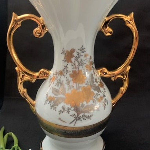 Vintage Imperia Limoges Decore A' La main Porcelain Vases Ivory, White, Silver and Gold-Guaranteed First Quality-Prestige De Limoges- France