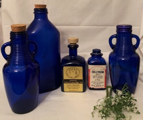 120 ML (22mm neck finish) Boston Round Cobalt Blue Glass Bottle - 128 units  @ $0.50 per bottle