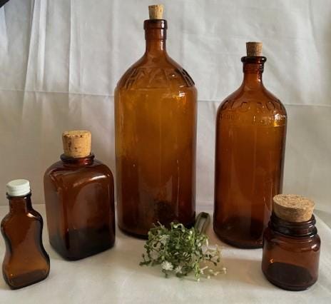 Vintage brown bottle - Etsy 日本