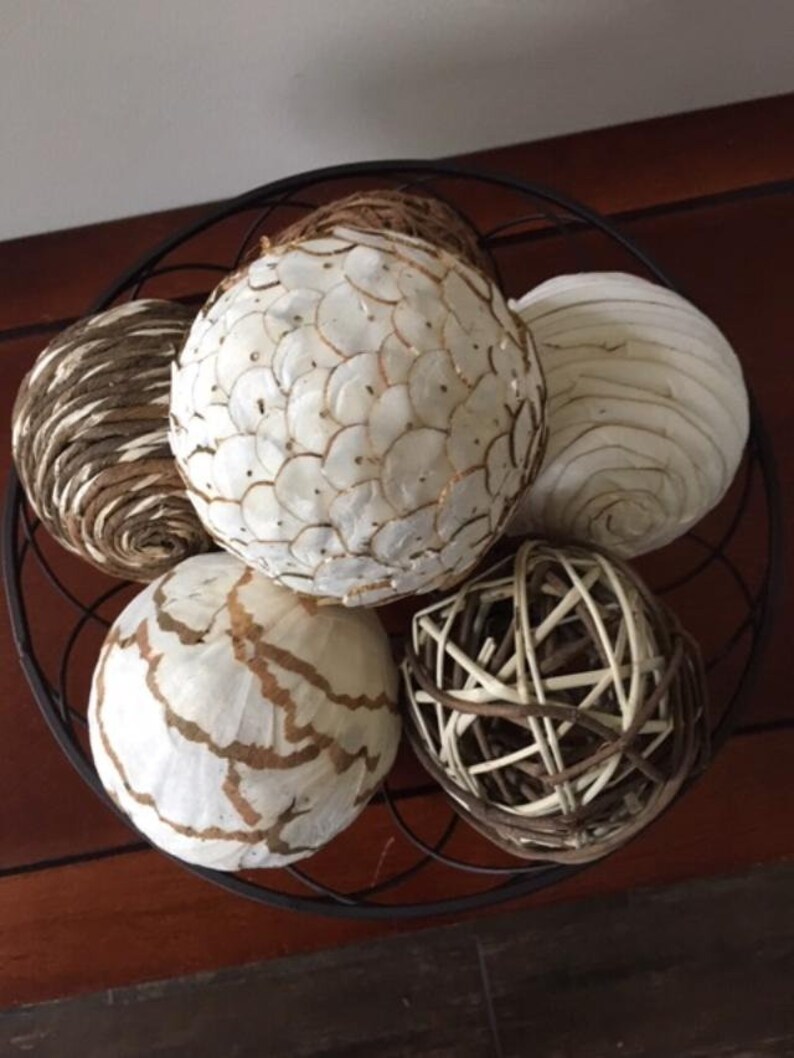 Assorted 6 Pack Wicker Rattan Ball vase Filler Floral Etsy