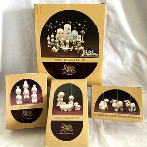 Vintage Variety Enesco Collection Design Giftware Precious Moments Figurine Sets-E-2386-2395-5634-5633- with Original Boxes 1980-1982-Taiwan