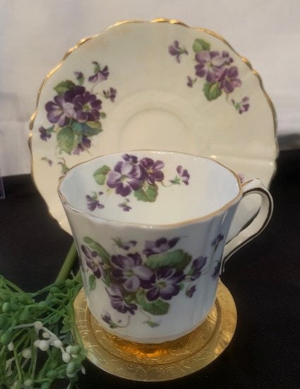 AYNSLEY English violet  陶器 Vintage Aynsley November Violet Fine Bone China Bouquet 3
