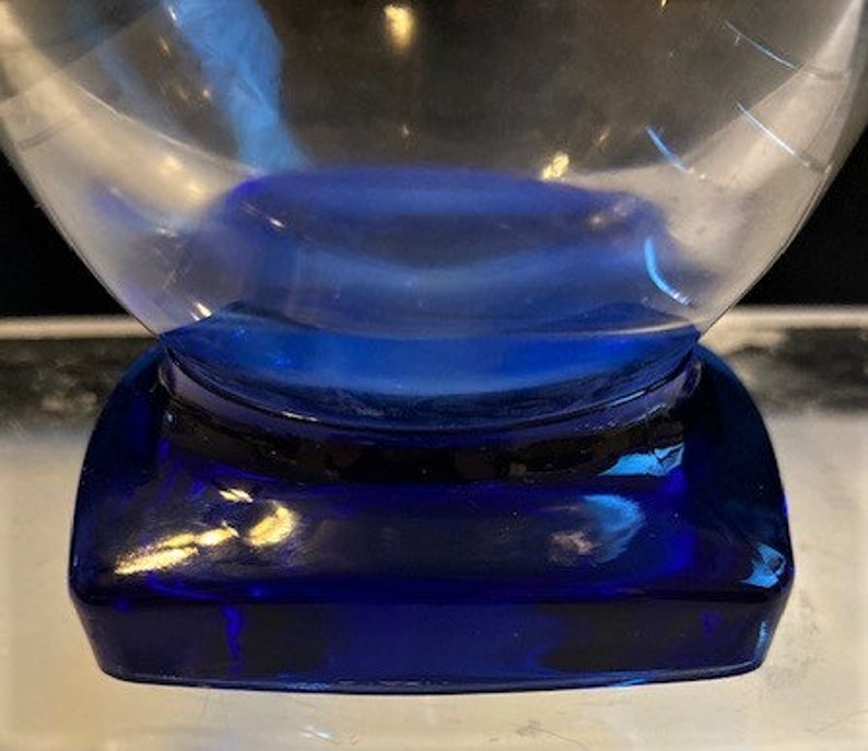 Vintage Cobalt Blue Square Base Glass Vase by Bormioli Rocco Etsy