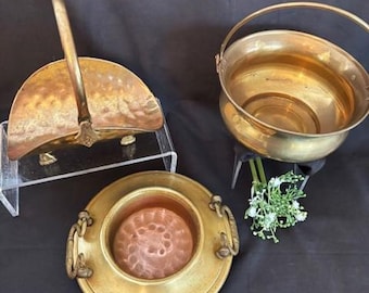 ヴィンテージバラエティ装飾コレクション - 火鉢 - 槌目真鍮バスケット