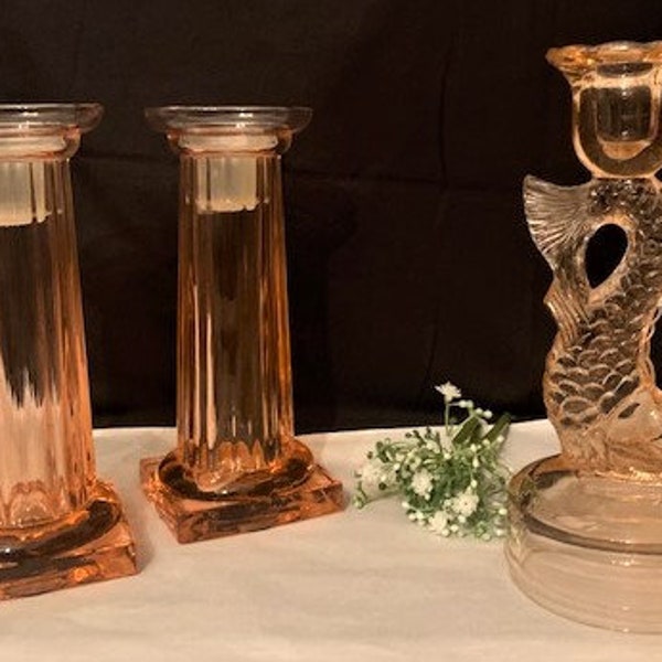 Pink Candlestick Etsy