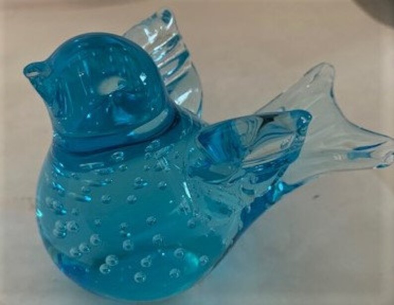 Vintage Viking Turquoise Blue Glass Candy Dish Handblown Etsy